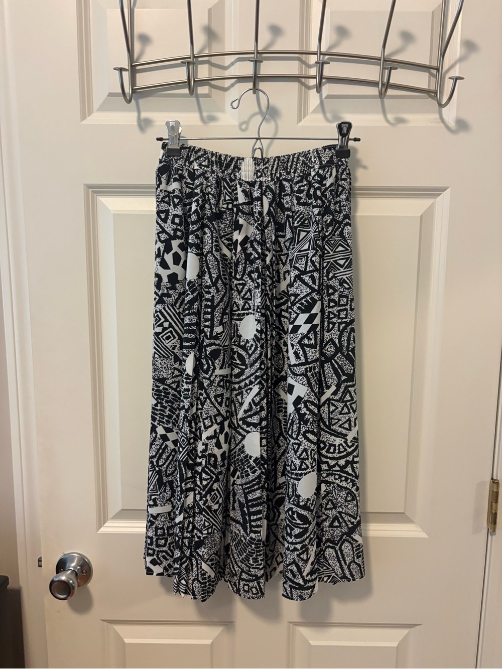 Black and White Midi Skirt